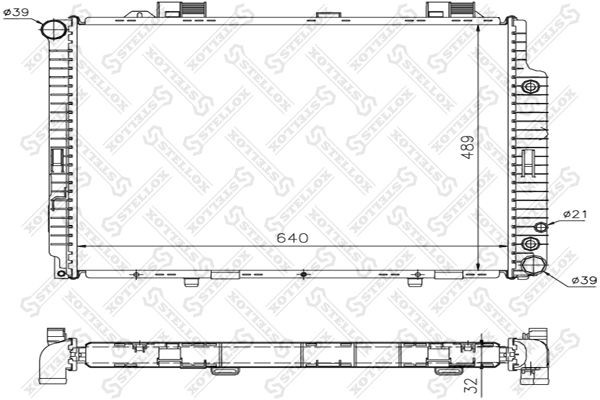радиатор системы охлаждения! АКПП\ MB W210 2.0/2.2CDi 98> 10-25261-SX STELLOX
