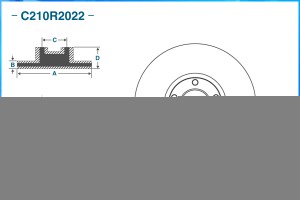 Диск тормозной передний  2шт C210R2022 CWORKS