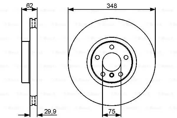 Диск торм первент348x30 5 отв 0 986 479 436 BOSCH