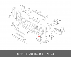 гайка крепления бампера! 50X5X8 MAN TGX 81906850453 MAN