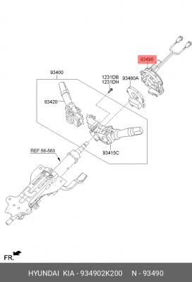 Кольцо HYUNDAI ix35 (10-) KIA Cerato (08-),Sportage (10-) колеса рулевого контак 934902K200 HYUNDAI KIA