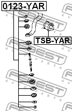 Втулка стабилизатора TOYOTA YARIS/ECHO (3D,5D) NCP1,SCP10 1999.03-2005.08 TSB-YA TSB-YAR FEBEST