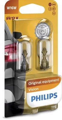Лампа 12V W16W W2.1x9.5d блистер (2шт.) PHILIPS 12067B2 PHILIPS