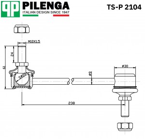 Стойка стабилизатора передняя FOCUS 1, FIESTA III, ESCORT, PUMA, KA TS-P2104 TSP2104 PILENGA
