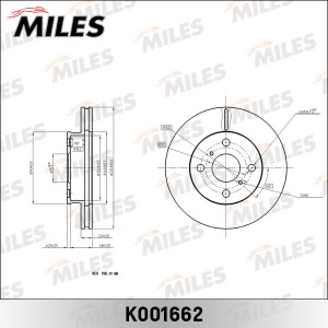 Диск тормозной передний CARINA/CALDINA/CORONA (TRW DF7248) K001662 K001662 MILES
