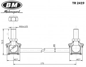 Стойка стабилизатора заднего, правая/левая TR2419 TR2419 BM MOTORSPORT