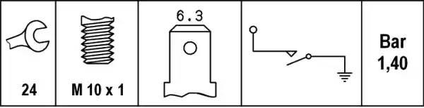 датчик давления масла!\ Audi 100/A3/A4/A6/A8, VW Passat/Polo 89> 6ZL003259471 HELLA