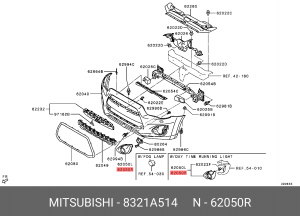 рамка фары противотуманной правой!\ Mitsubishi Pajero Sport II 08> 8321A514 MITSUBISHI