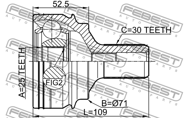 ШРУС наружный MERCEDES E (W212) комплект FEBEST 1610-221 FEBEST