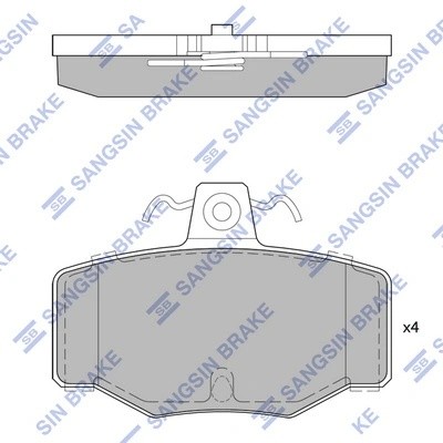 Колодки тормозные NISSAN Almera (N16),Primera (P11) задние (4шт.) SANGSIN SP1741 SANGSIN