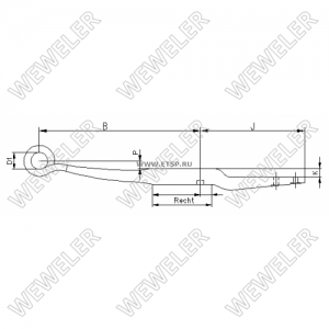 полурессора однолист. !1/56x70x56 575+xx/30 S30 \BPW F179Z232ZA75 WEWELER