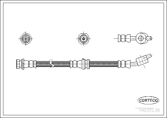 Шланг тормозной NISSAN Almera (N16E) передний правый CORTECO 19032238 CORTECO