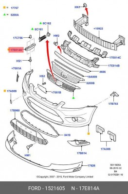 Кронштейн бампера передний правый 1521605 1 521 605 FORD