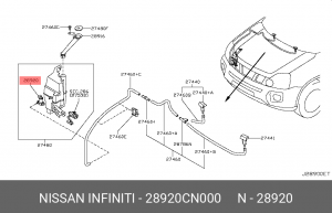 мотор омывателя!\ Nissan 28920-CN000 NISSAN