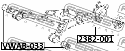 Сайлентблок задн рычага VOLKSWAGEN TRANSPORTER/MULTIVAN T5 2003-2015 VWAB-033 VWAB-033 FEBEST