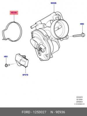 Прокладка FORD C-Max заслонки дроссельной OE 1 253 027 FORD