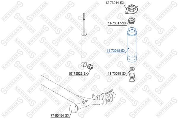 пыльник амортизатора заднего!\ Daewoo Kalos 02> 11-73018-SX STELLOX
