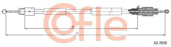 трос ручника л.+п.! L=1750/1640\ VW Touareg all 11/02> 92107630 COFLE
