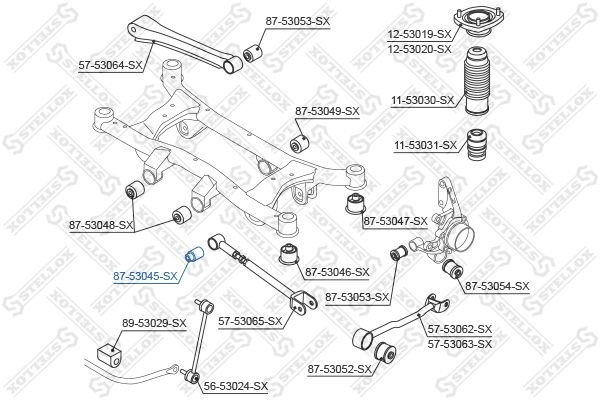 сайлентблок зад. рычага пер. внутр.!\ KIA Sportage aII 4WD 04> 87-53045-SX STELLOX