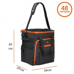 Сумка изотермическая 48л 34х48х10см черно-оранжевая на колесах AIRLINE ADCB013 AIRLINE
