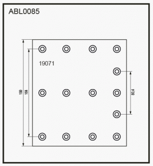 Накладка тормозной колодки VOLVO (410x200) 2-й рем. 112 отв. 6.35x15.9 - L10 / 9 ABL2085HD ALLIED NIPPON