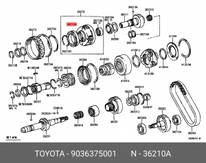 Подшипник дифференциала внутренний 90363-75001 90363-75001 TOYOTA