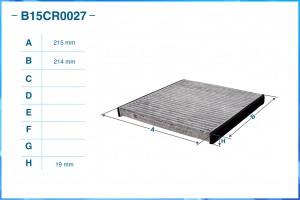 Фильтр салонный угольный B15CR0027 B15CR0027 CWORKS