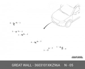 Кронштейн HAVAL F7x датчика парковки OE 3603101XKZ96A GREAT WALL