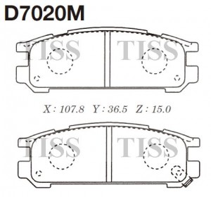 Замена на D7020MH Колодки тормозные дисковые задн. SUBARU IMPREZA , LEGACY 1.6-2 D7020M MK KASHIYAMA