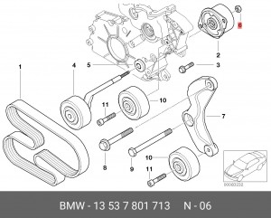 гайка кронштейна форсунки!\BMW E87/E46/E90/E91/E92/ E93/E39/E60 13 53 7 801 713 BMW