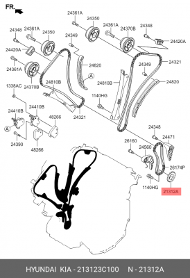 Шестерня HYUNDAI Santa Fe (12-) насоса масляного ОЕ 213123C100 HYUNDAI KIA