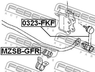 втулка стабилизатора заднего центральная!\ Mazda 626 GF all 97>/323 BJ 98-01/Pre MZSB-GFR FEBEST