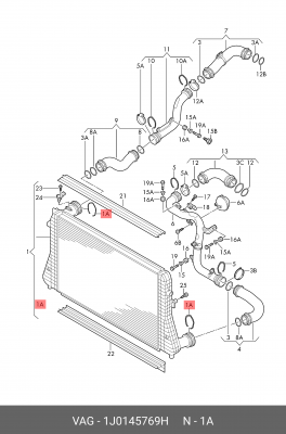 VW TRANSPORTER T5/GOLF IV/BORA 1J0 145 769 H VAG