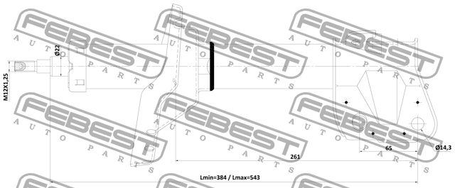 Амортизатор передний левый GAS.TWIN TUBE 08110-004FL FEBEST