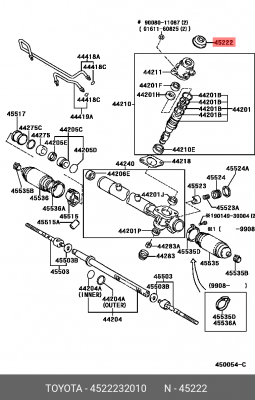 пыльник верхнего вала рулевой рейки!\ Toyota Camry 45222-32010 TOYOTA