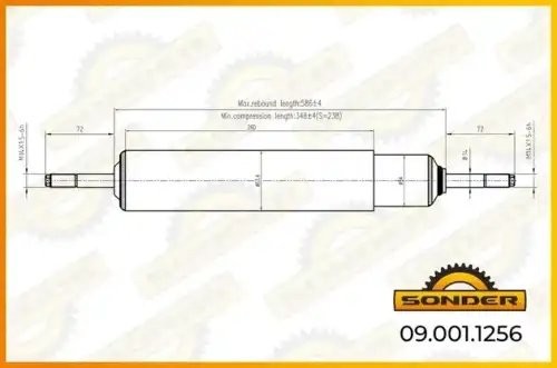 Амортизатор подвески (задний) MB о.н A0023264000 — 2 года безусловной гарантии 090011256 SONDER