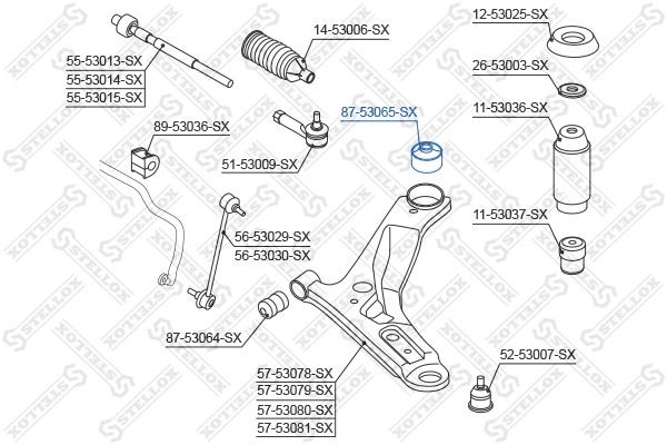 сайлентблок рычага зад.!\ KIA Picanto 04> 87-53065-SX STELLOX