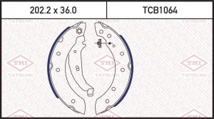 колодки тормозные барабанные!\ Renault Laguna 1.6i-1.9TD 97-01/Logan 1.4-1.6 04> TCB1064 TATSUMI