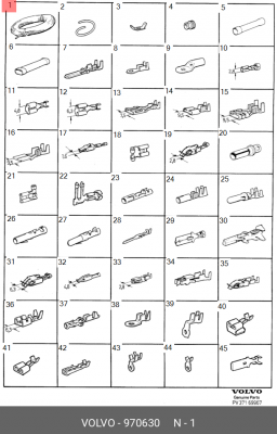 970630 Кабель электрический синий R2x1.5mm2 VOLVO 970630 VOLVO