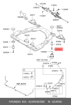 624934D500 БОЛТ M10 624934D500 HYUNDAI