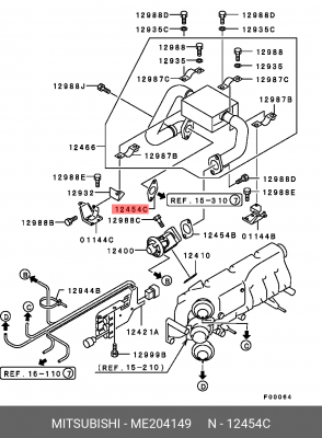 ПРОКЛАДКА ТРУБКИ СИСТ.РЕЦИРКУЛ.ОТРАБ.ГАЗ ME204149 ME204149 MITSUBISHI