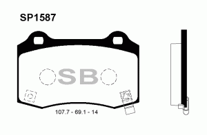 Колодки тормозные HYUNDAI Santa Fe (CM) KIA Sorento (XM) (09-) (2.2 D) задние (4 SP1587 SANGSIN