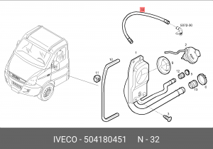 трубка сапуна!\ IVECO Daily 504180451 IVECO