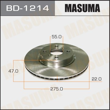 диск тормозной задний!\ Toyota Yaris 1.0 05> BD1214 MASUMA