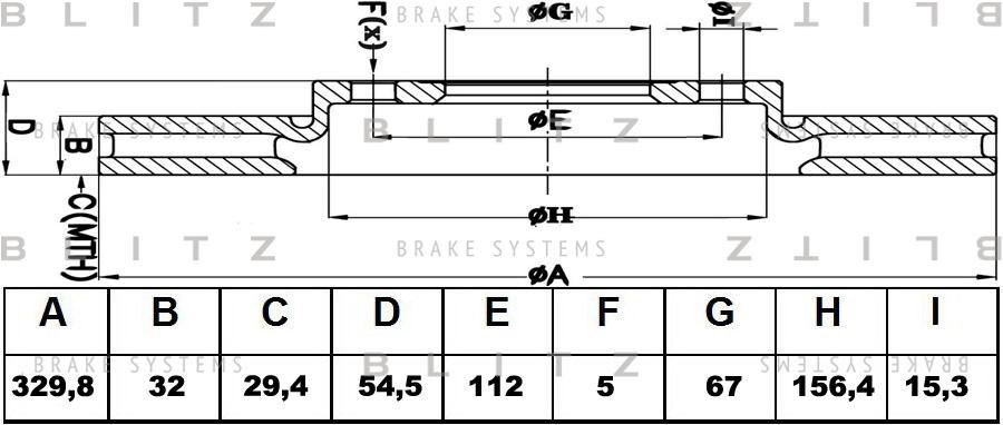 Диск тормозной передний вентилируемый MERCEDES W164/W251 05- BS0392 BS0392 BLITZ