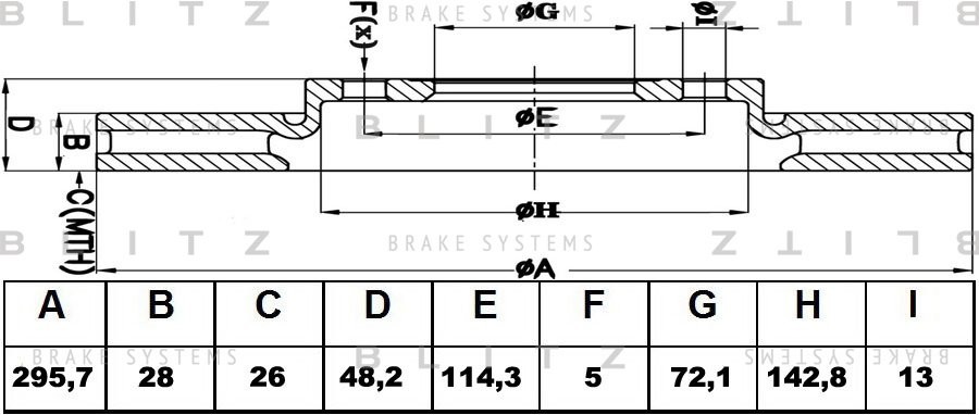 Диск тормозной передний вентилируемый MAZDA CX-7 06- BS0330 BS0330 BLITZ