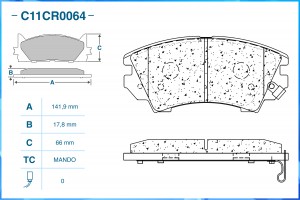 Тормозные колодки передние Low Metallic C11CR0064 C11CR0064 CWORKS