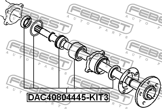 Подшипник ступицы задний 40X80X44X45 MITSUBISHI PAJERO KH# 2008- DAC40804445-KIT DAC40804445-KIT3 FEBEST
