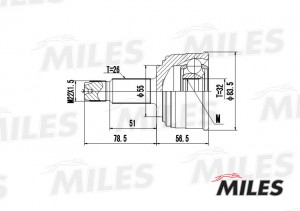 ШРУС наружный HONDA CIVIC 1.4-1.6 97-01 (GKN 303320) GA20142 GA20142 MILES