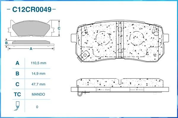 Тормозные колодки задние Low Metallic C12CR0049 C12CR0049 CWORKS
